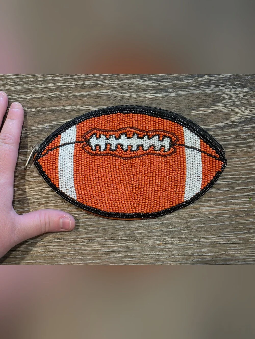 Beaded Football Bag - Orange